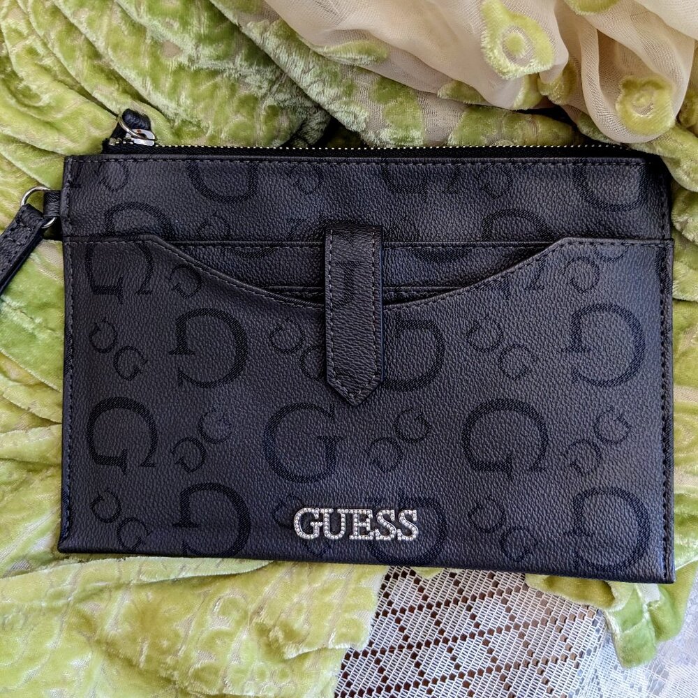 Guess Black 2 Pc Passport Wristlet - NWOT